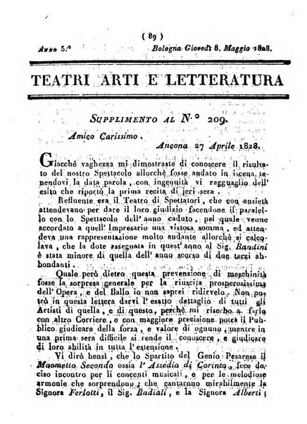 Cenni storici intorno alle lettere, invenzioni, arti, commercio e spettacoli teatrali