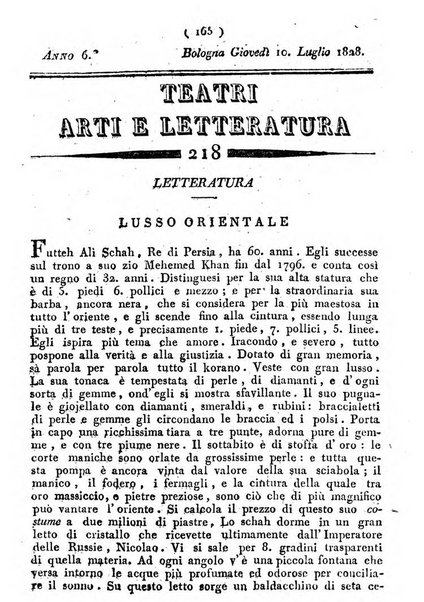 Cenni storici intorno alle lettere, invenzioni, arti, commercio e spettacoli teatrali