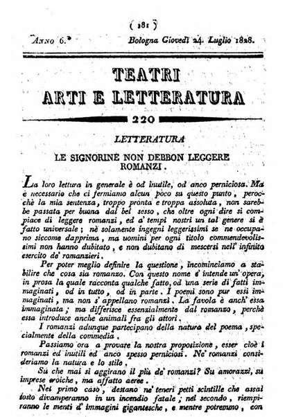 Cenni storici intorno alle lettere, invenzioni, arti, commercio e spettacoli teatrali