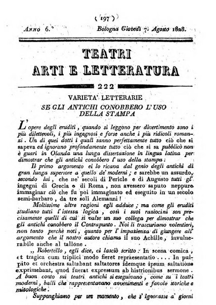 Cenni storici intorno alle lettere, invenzioni, arti, commercio e spettacoli teatrali