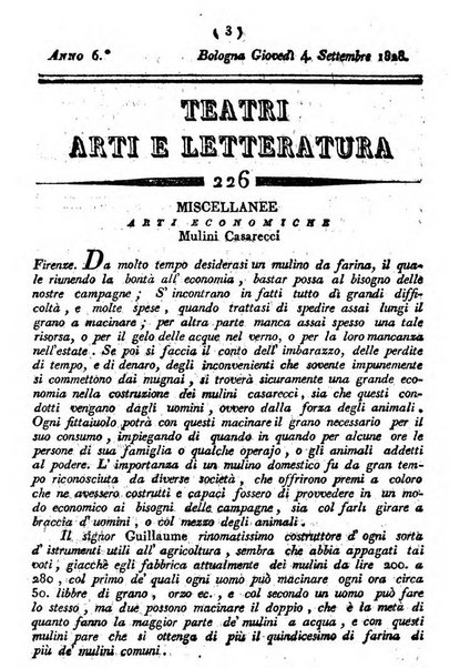 Cenni storici intorno alle lettere, invenzioni, arti, commercio e spettacoli teatrali