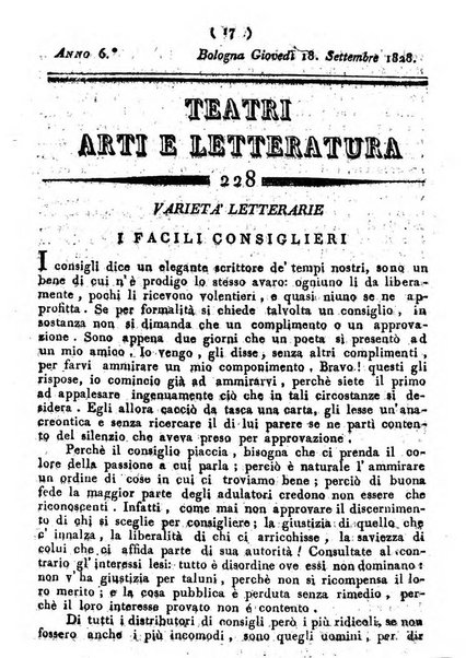 Cenni storici intorno alle lettere, invenzioni, arti, commercio e spettacoli teatrali