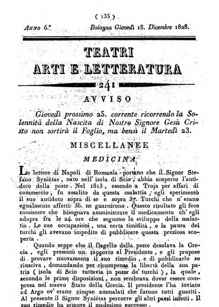 Cenni storici intorno alle lettere, invenzioni, arti, commercio e spettacoli teatrali