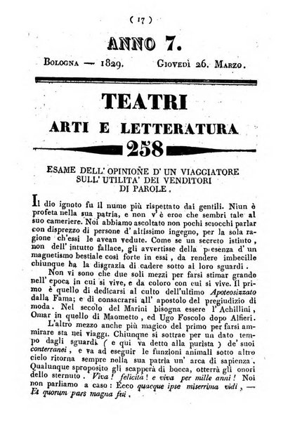 Cenni storici intorno alle lettere, invenzioni, arti, commercio e spettacoli teatrali