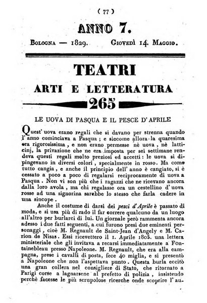 Cenni storici intorno alle lettere, invenzioni, arti, commercio e spettacoli teatrali