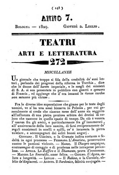 Cenni storici intorno alle lettere, invenzioni, arti, commercio e spettacoli teatrali