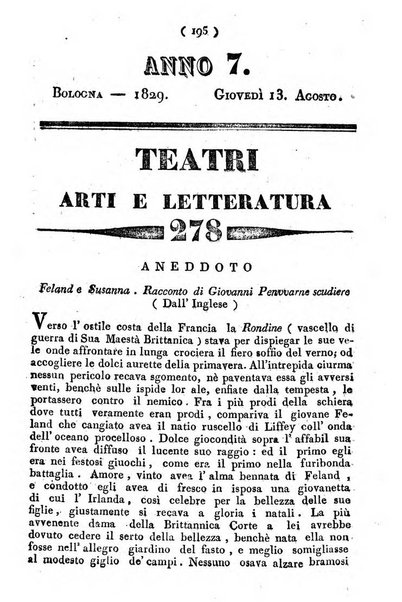 Cenni storici intorno alle lettere, invenzioni, arti, commercio e spettacoli teatrali