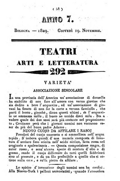 Cenni storici intorno alle lettere, invenzioni, arti, commercio e spettacoli teatrali