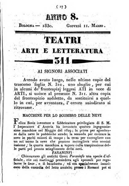 Cenni storici intorno alle lettere, invenzioni, arti, commercio e spettacoli teatrali