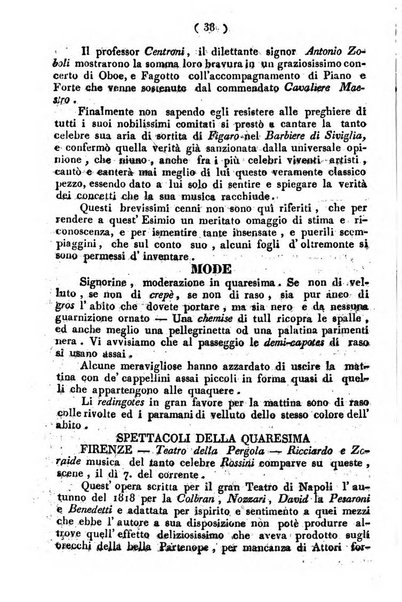 Cenni storici intorno alle lettere, invenzioni, arti, commercio e spettacoli teatrali