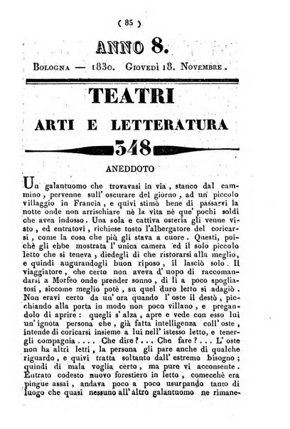 Cenni storici intorno alle lettere, invenzioni, arti, commercio e spettacoli teatrali