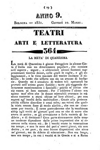 Cenni storici intorno alle lettere, invenzioni, arti, commercio e spettacoli teatrali