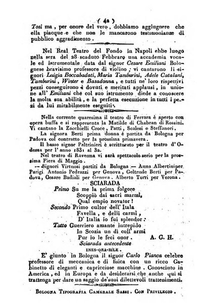 Cenni storici intorno alle lettere, invenzioni, arti, commercio e spettacoli teatrali