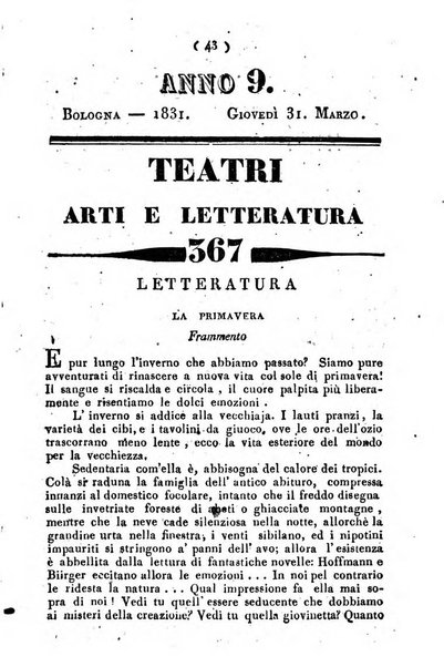 Cenni storici intorno alle lettere, invenzioni, arti, commercio e spettacoli teatrali