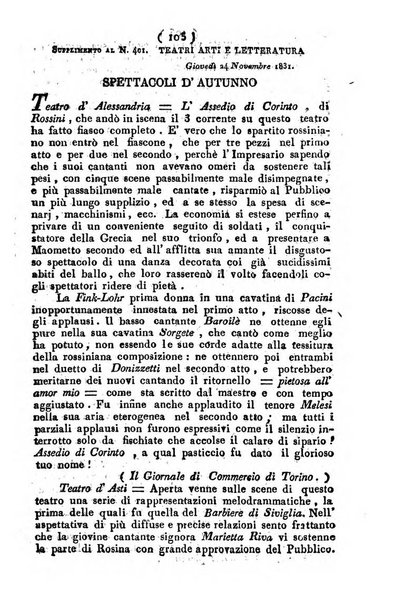 Cenni storici intorno alle lettere, invenzioni, arti, commercio e spettacoli teatrali