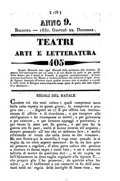 Cenni storici intorno alle lettere, invenzioni, arti, commercio e spettacoli teatrali