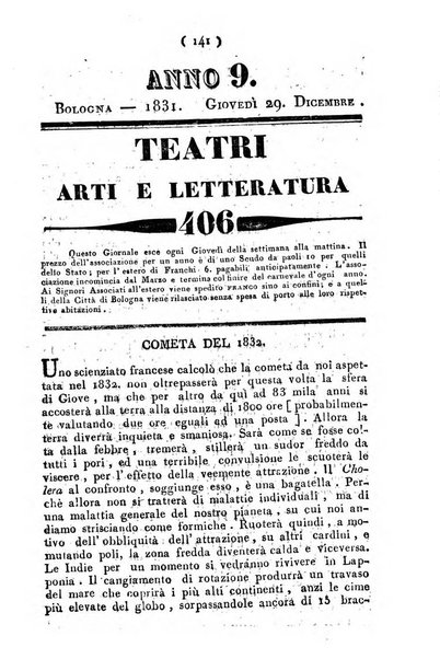 Cenni storici intorno alle lettere, invenzioni, arti, commercio e spettacoli teatrali