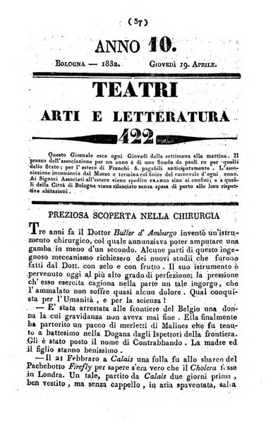 Cenni storici intorno alle lettere, invenzioni, arti, commercio e spettacoli teatrali