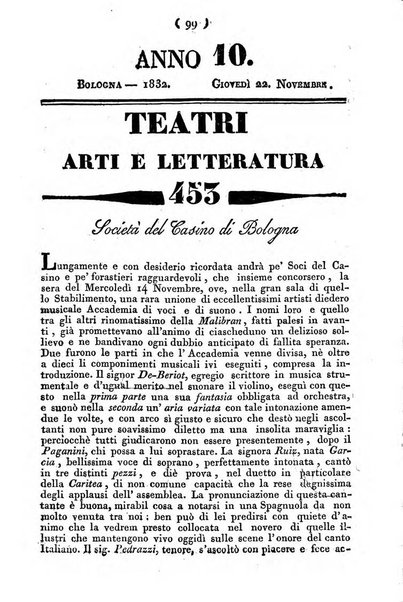 Cenni storici intorno alle lettere, invenzioni, arti, commercio e spettacoli teatrali