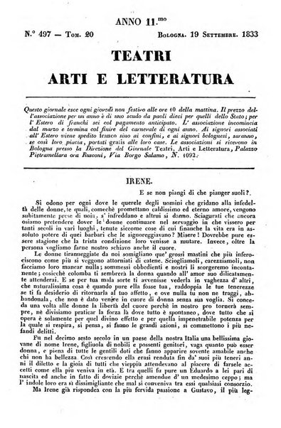 Cenni storici intorno alle lettere, invenzioni, arti, commercio e spettacoli teatrali