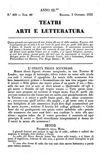 Cenni storici intorno alle lettere, invenzioni, arti, commercio e spettacoli teatrali