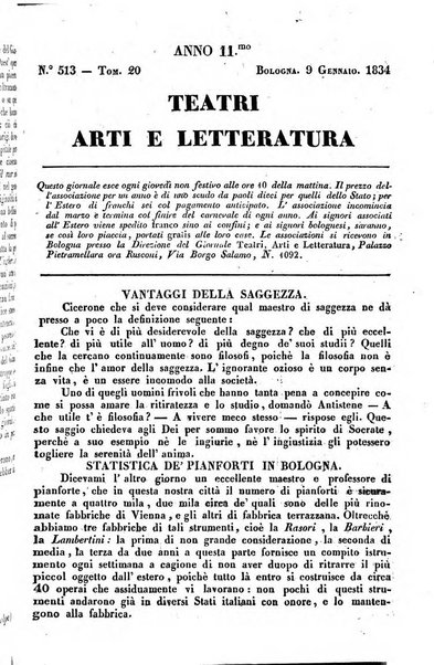 Cenni storici intorno alle lettere, invenzioni, arti, commercio e spettacoli teatrali