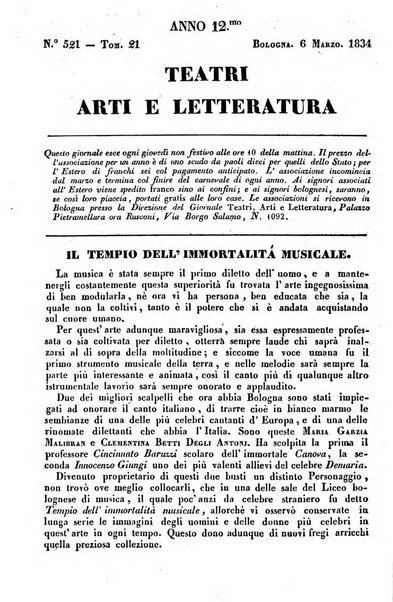 Cenni storici intorno alle lettere, invenzioni, arti, commercio e spettacoli teatrali