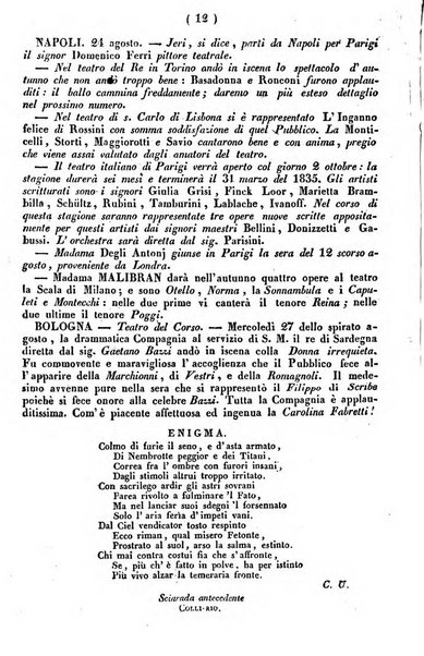 Cenni storici intorno alle lettere, invenzioni, arti, commercio e spettacoli teatrali