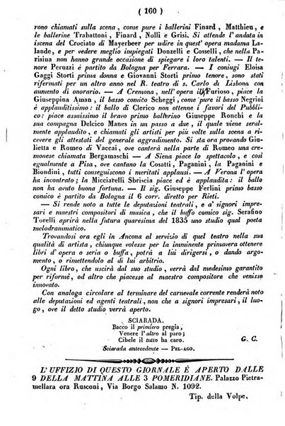 Cenni storici intorno alle lettere, invenzioni, arti, commercio e spettacoli teatrali