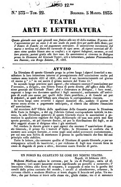 Cenni storici intorno alle lettere, invenzioni, arti, commercio e spettacoli teatrali