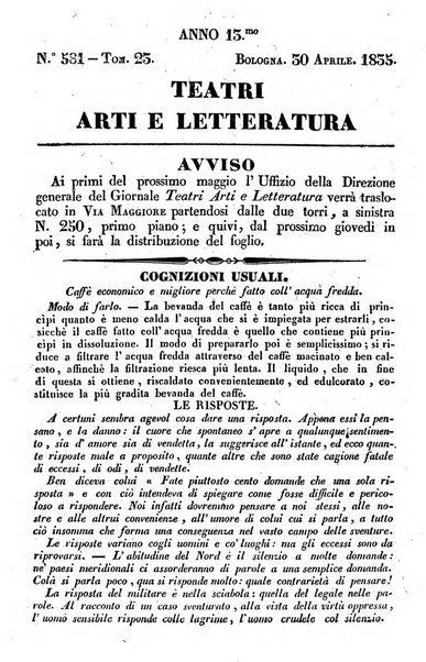 Cenni storici intorno alle lettere, invenzioni, arti, commercio e spettacoli teatrali