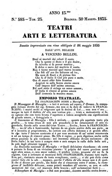 Cenni storici intorno alle lettere, invenzioni, arti, commercio e spettacoli teatrali