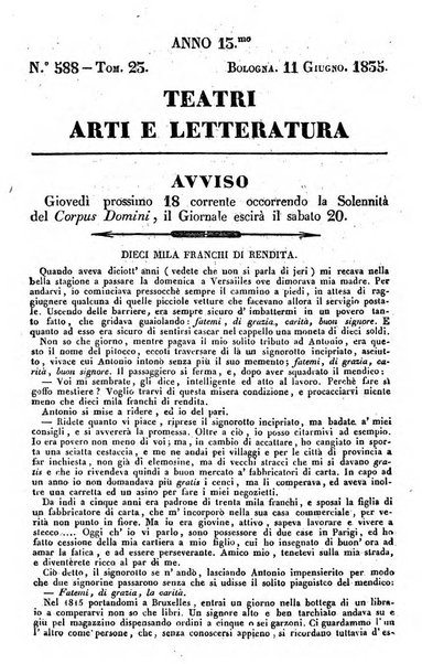 Cenni storici intorno alle lettere, invenzioni, arti, commercio e spettacoli teatrali