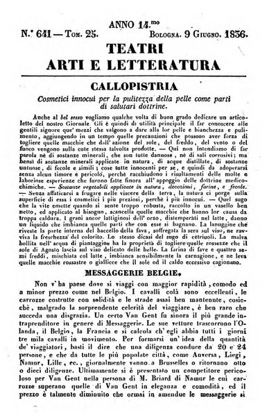 Cenni storici intorno alle lettere, invenzioni, arti, commercio e spettacoli teatrali