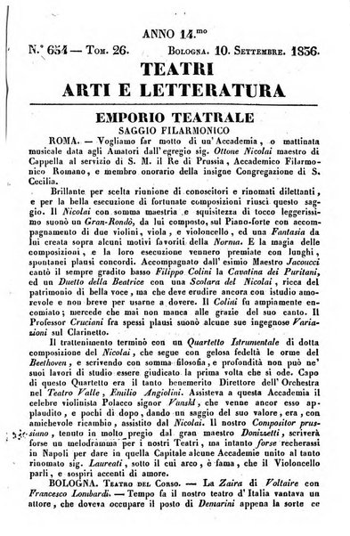 Cenni storici intorno alle lettere, invenzioni, arti, commercio e spettacoli teatrali