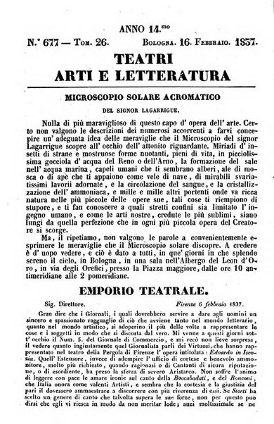 Cenni storici intorno alle lettere, invenzioni, arti, commercio e spettacoli teatrali