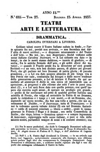 Cenni storici intorno alle lettere, invenzioni, arti, commercio e spettacoli teatrali