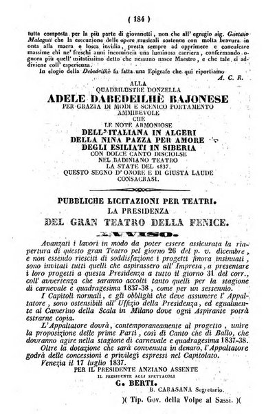 Cenni storici intorno alle lettere, invenzioni, arti, commercio e spettacoli teatrali