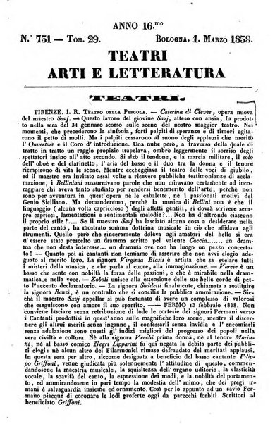 Cenni storici intorno alle lettere, invenzioni, arti, commercio e spettacoli teatrali