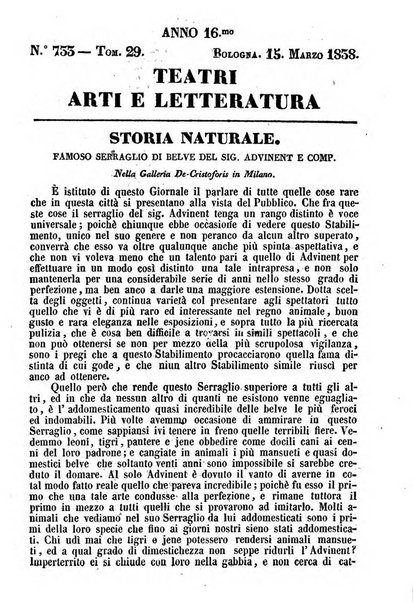 Cenni storici intorno alle lettere, invenzioni, arti, commercio e spettacoli teatrali