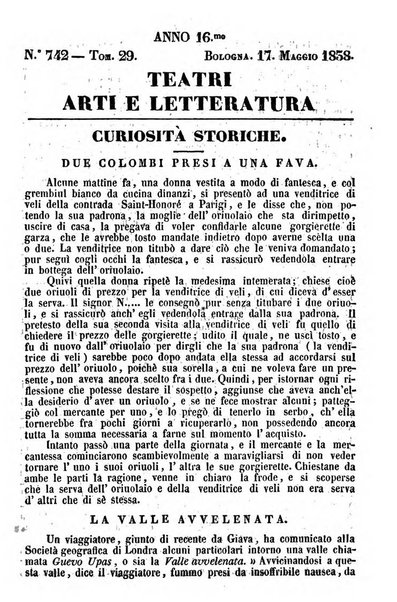 Cenni storici intorno alle lettere, invenzioni, arti, commercio e spettacoli teatrali