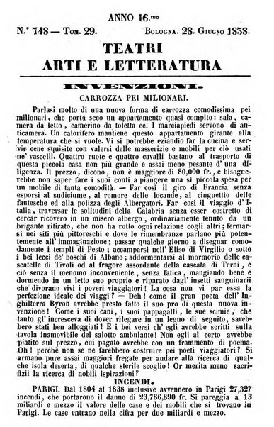 Cenni storici intorno alle lettere, invenzioni, arti, commercio e spettacoli teatrali