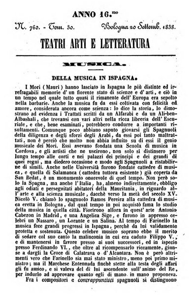 Cenni storici intorno alle lettere, invenzioni, arti, commercio e spettacoli teatrali