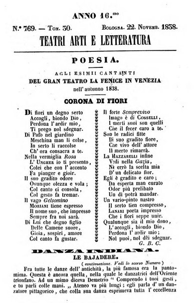 Cenni storici intorno alle lettere, invenzioni, arti, commercio e spettacoli teatrali