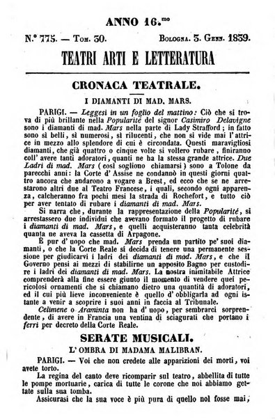 Cenni storici intorno alle lettere, invenzioni, arti, commercio e spettacoli teatrali