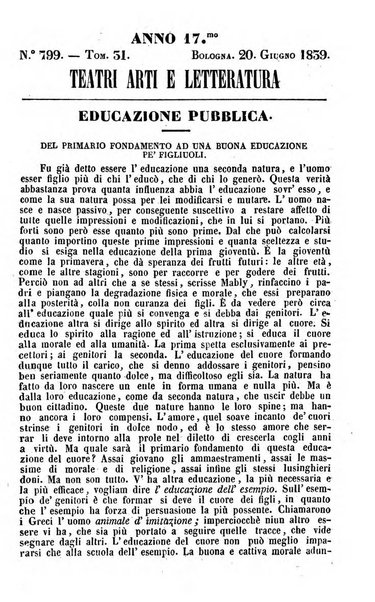 Cenni storici intorno alle lettere, invenzioni, arti, commercio e spettacoli teatrali