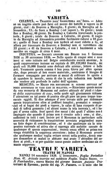 Cenni storici intorno alle lettere, invenzioni, arti, commercio e spettacoli teatrali