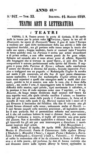 Cenni storici intorno alle lettere, invenzioni, arti, commercio e spettacoli teatrali