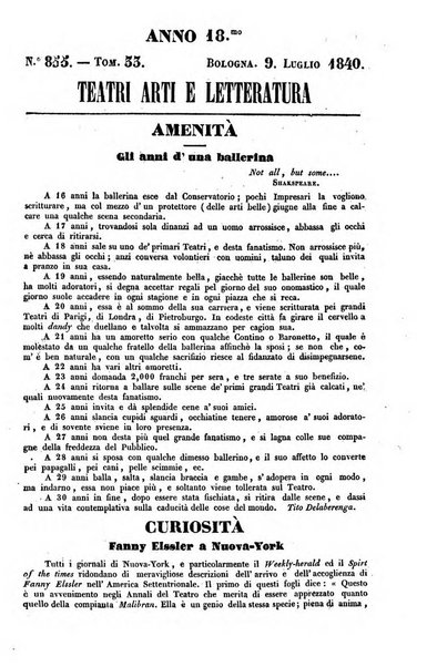 Cenni storici intorno alle lettere, invenzioni, arti, commercio e spettacoli teatrali