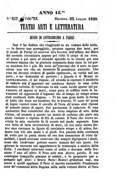 Cenni storici intorno alle lettere, invenzioni, arti, commercio e spettacoli teatrali